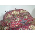 William Morris Chunky Piped Seat Pads Strawberry Thief Crimson